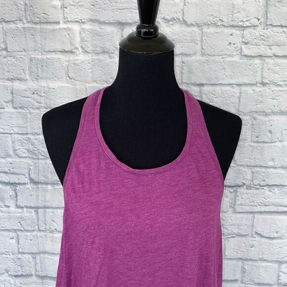 Nike scoopneck racerback tank top purple w/white dots on back of top sz M women - Picture 4 of 8